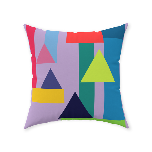 Giant Bright Rectangles Triangles Floor Pillow 40x40 Inch